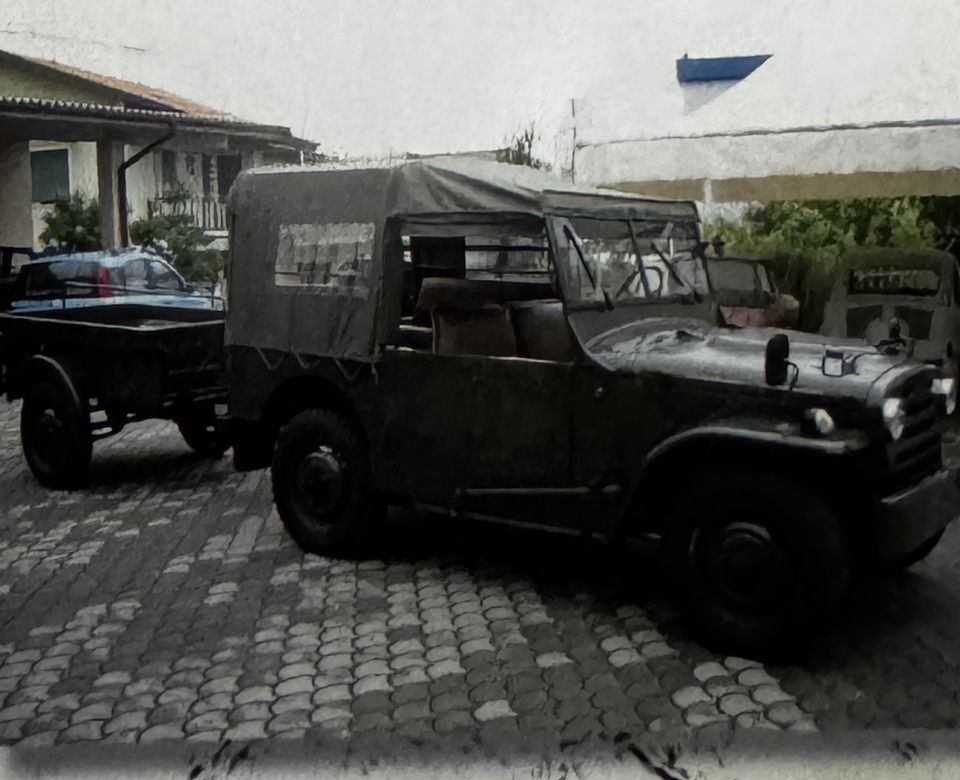 Carrellino militare AR 59 – la AR 59 con il carrellino al traino