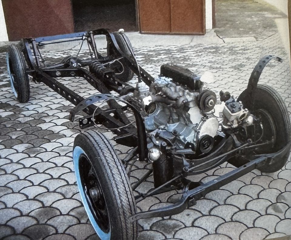 Fiat 1100 – restauro del telaio – il telaio completo di meccanica, dopo il restauro