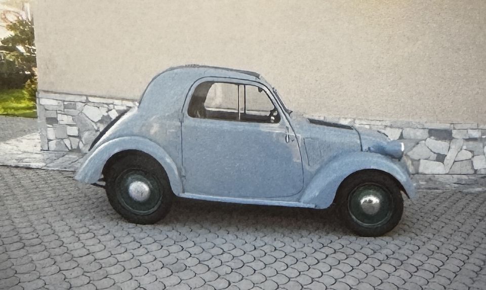 Fiat 500 A Topolino – l'altro fianco, con il tetto in tela