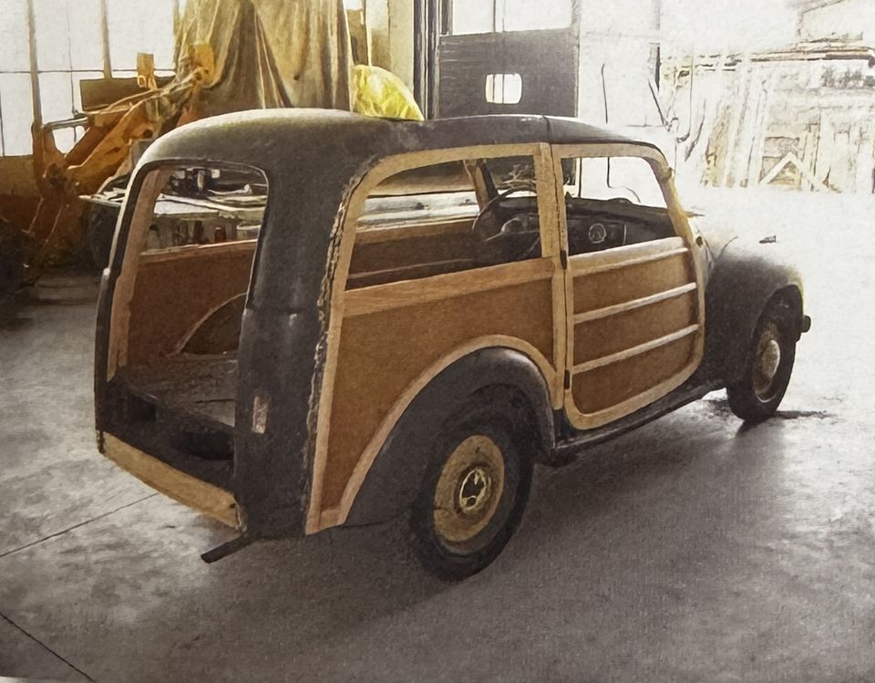 Fiat 500 C Giardiniera – il fianco con i pannelli nuovi