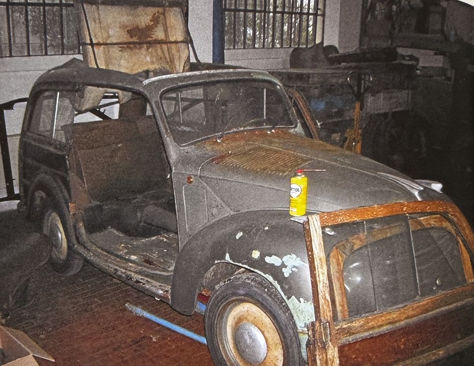 Fiat 500 C Giardiniera – il retro, con il legno da rifare
