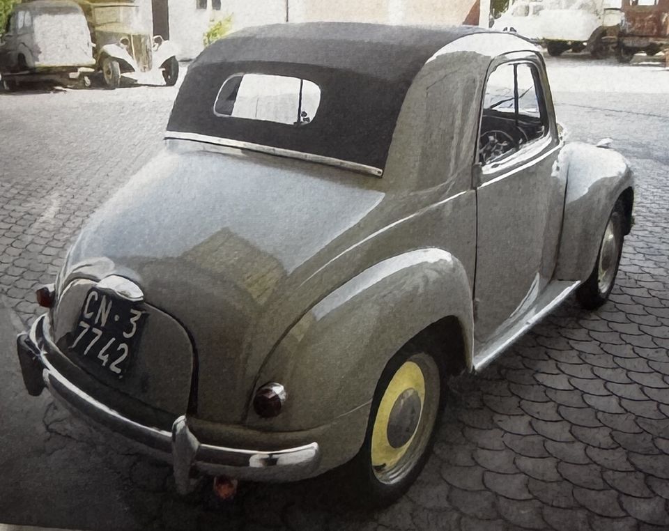Fiat 500 C Topolino – dopo: il retro con la capote chiusa