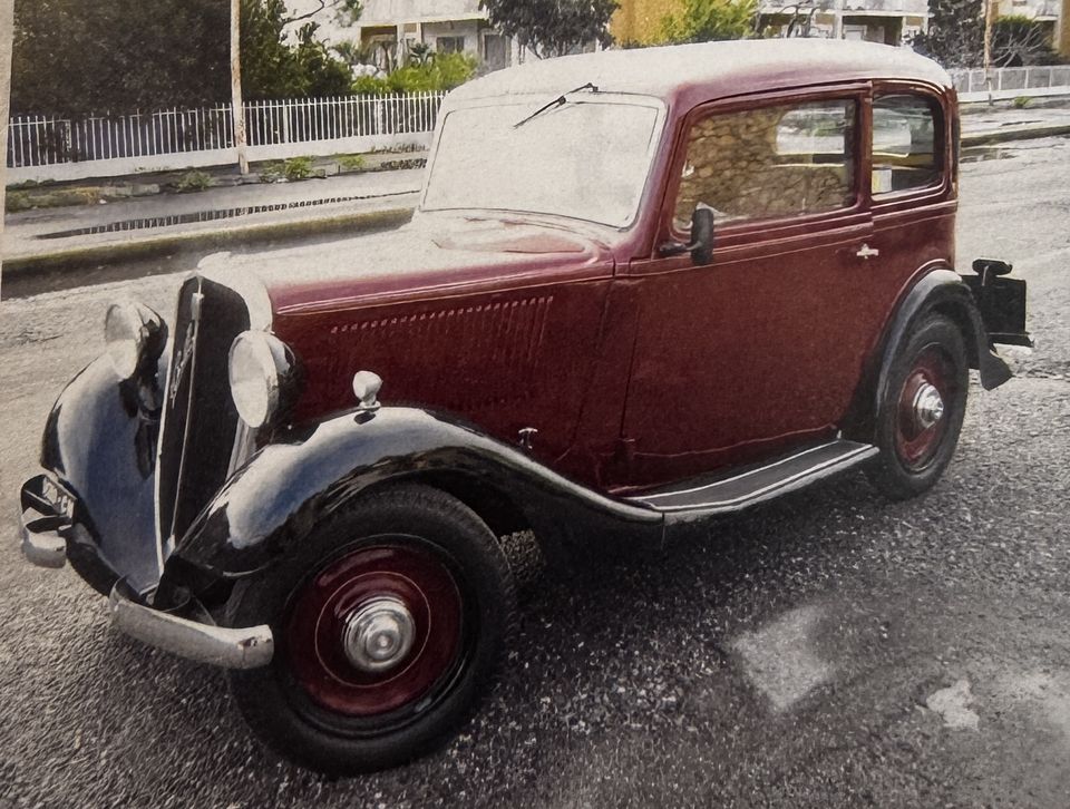 Fiat 508 Balilla 4 marce – il fianco, rosso con parafanghi neri