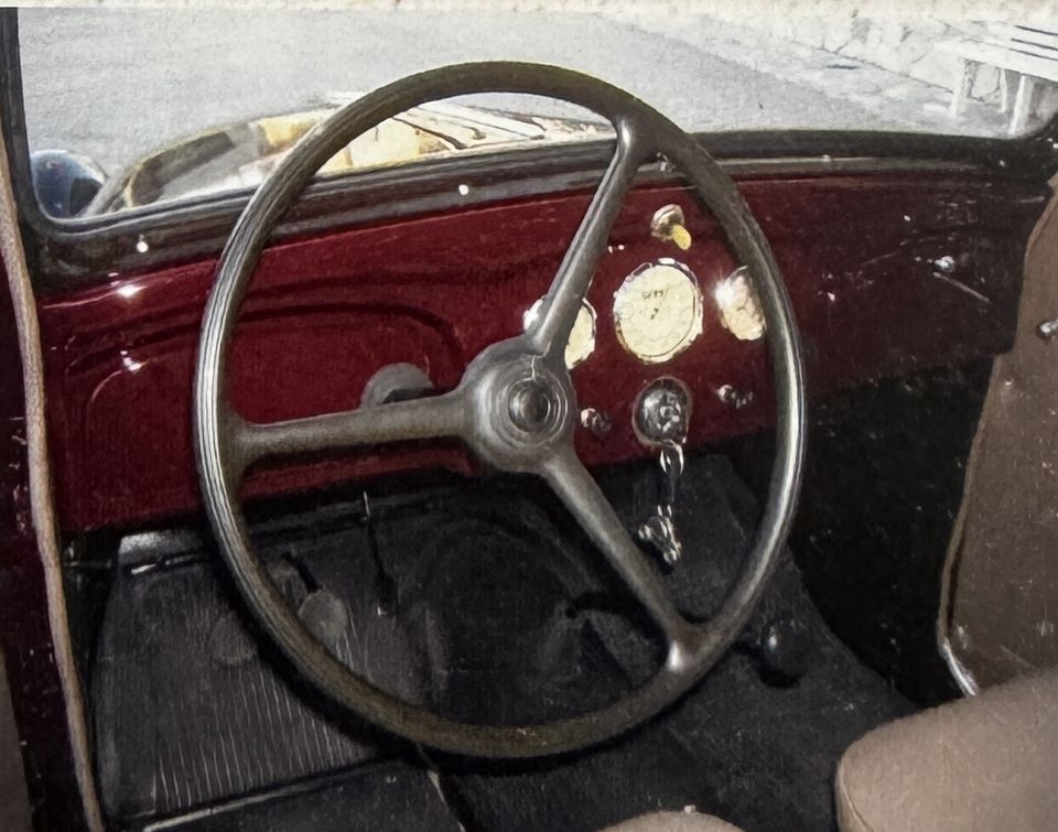 Fiat 508 C Balilla 1100 – la planche de bord couleur caisse et le volant d'origine