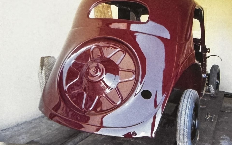 Fiat 508 C Balilla 1100 – le couvercle de la roue de secours, peint