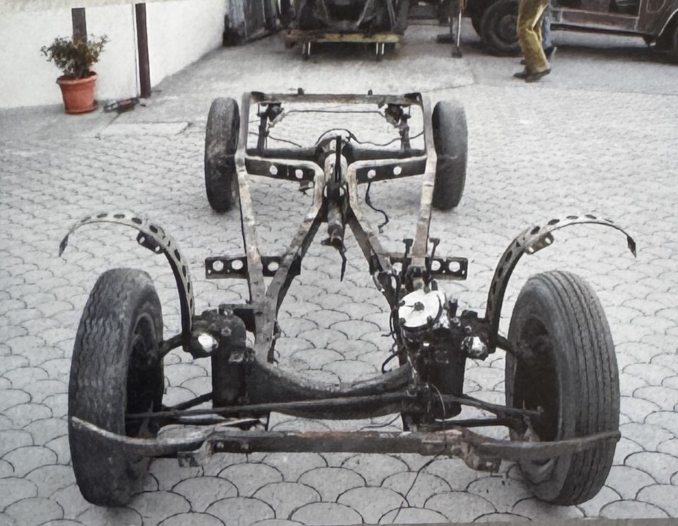 Fiat 508 C Balilla 1100 – le châssis avec le train avant, avant la restauration