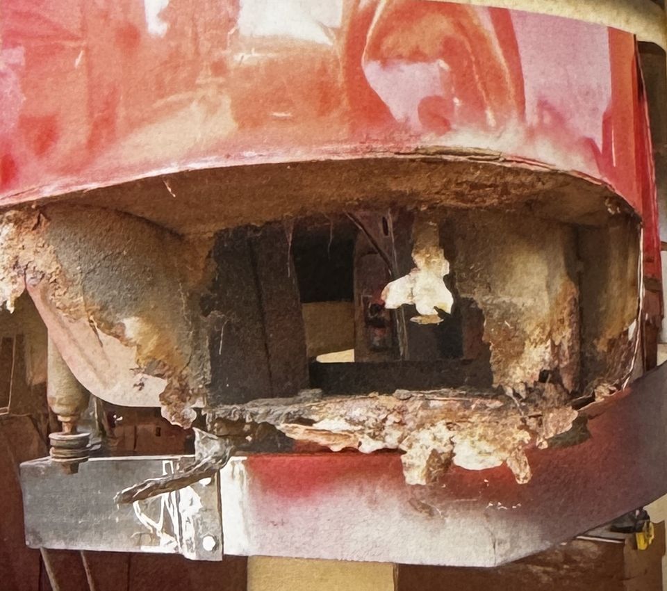 Fiat 900 E – der Radlauf: mehr Löcher als Blech