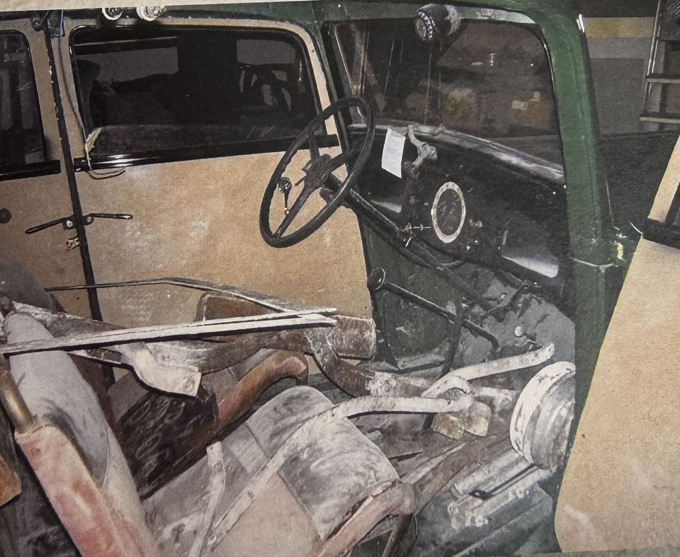 Fiat Balilla francese – l'abitacolo com'era arrivato, smontato e ingombro